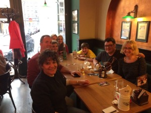 Sanan, Rodka and family at dinner in Prague